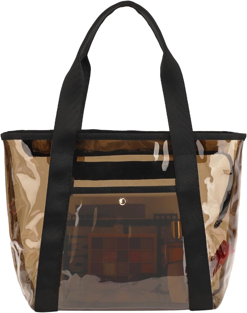 Fammart Clear Beach Bag for Women, Clear Tote Bag with Zipper for Stadium Events, Sports, Concerts, Work - Image 1
